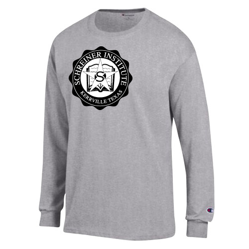  Champion Oxford Grey Long Sleeve T Shirt - Vintage SI Logo