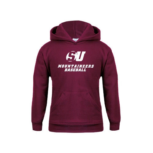  Youth Maroon Fleece Hoodie - Baseball