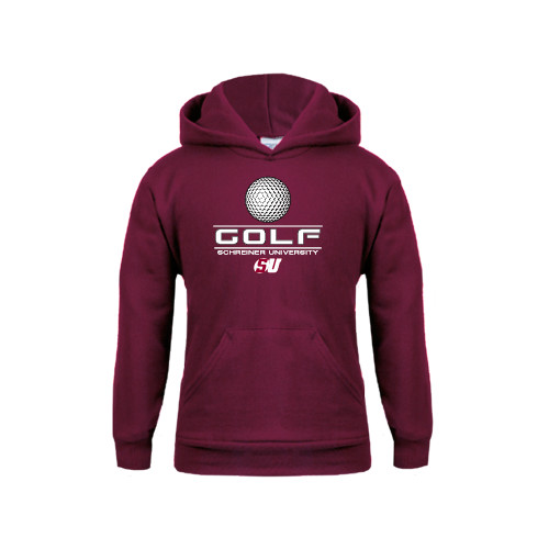  Youth Maroon Fleece Hoodie - Golf Design