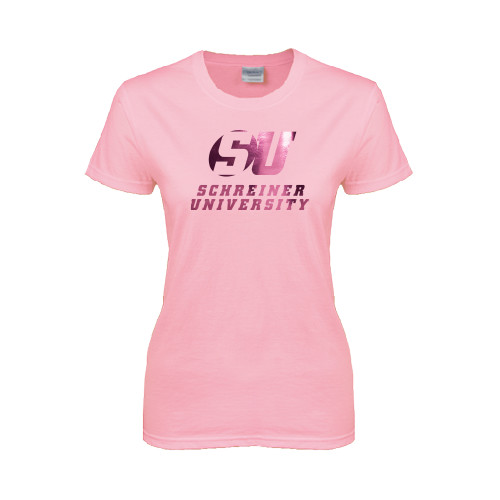  Womens Pink Short Sleeve Tee - Official Logo Foil