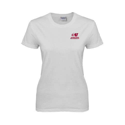  Womens White Short Sleeve Tee - Official Logo