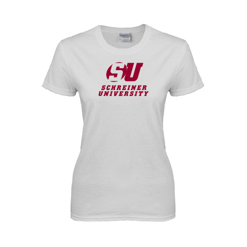  Womens White Short Sleeve Tee - Official Logo