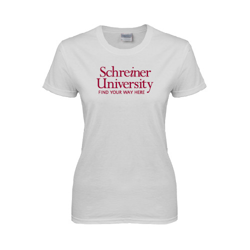  Womens White Short Sleeve Tee - University Mark