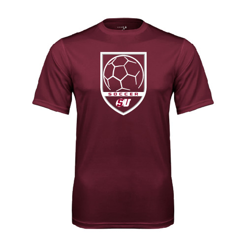  Maroon Performance Tee - Soccer Design