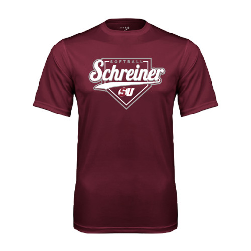  Maroon Performance Tee - Softball Design