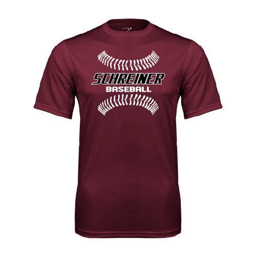  Maroon Performance Tee - Baseball Design