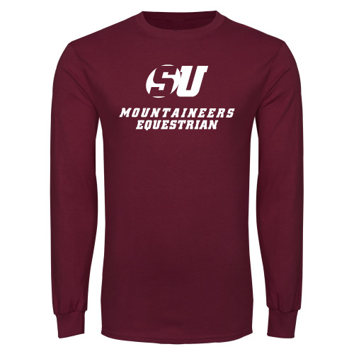  Maroon Long Sleeve T-Shirt - Equestrian