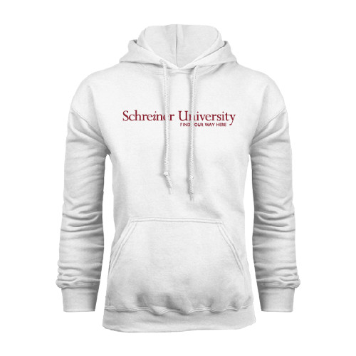  White Fleece Hoodie - University Wordmark