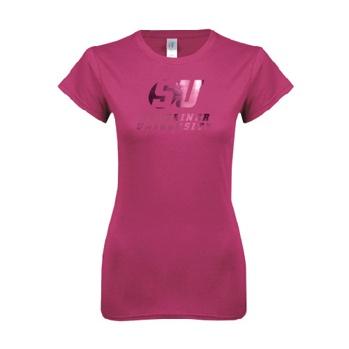  Next Level Womens Fuchsia Boyfriend Tee - Official Logo Foil