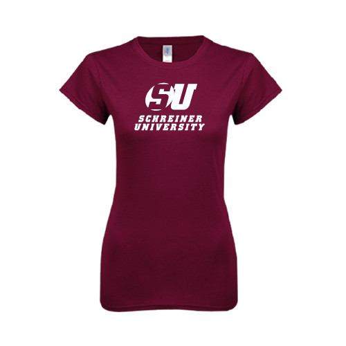  Next Level Womens Maroon Boyfriend Tee - Official Logo