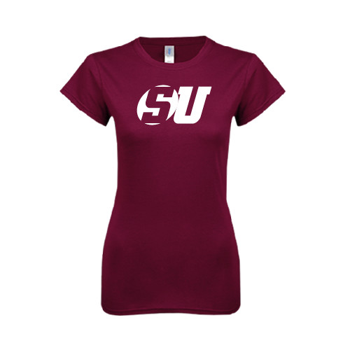 Next Level Womens Maroon Boyfriend Tee - SU