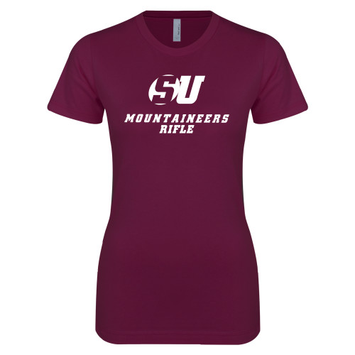 Next Level Womens Maroon Boyfriend Tee - Rifle