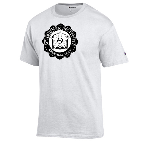  Champion White T Shirt - Vintage SI Logo