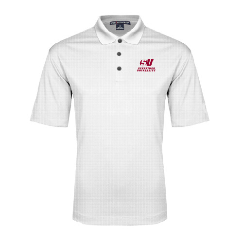  White Performance Fine Jacquard Polo - Official Logo