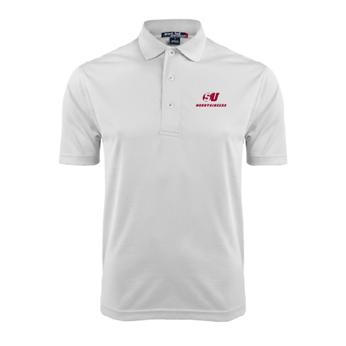  White Dry Mesh Polo - SU Mountaineers