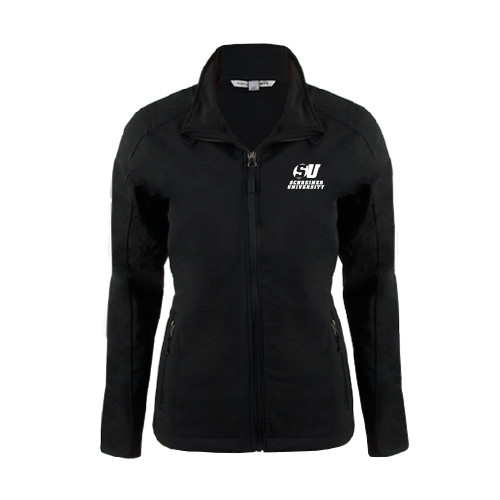  Womens Black Softshell Jacket - Official Logo