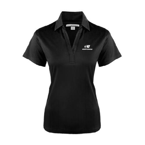  Womens Black Performance Fine Jacquard Polo - SU Mountaineers