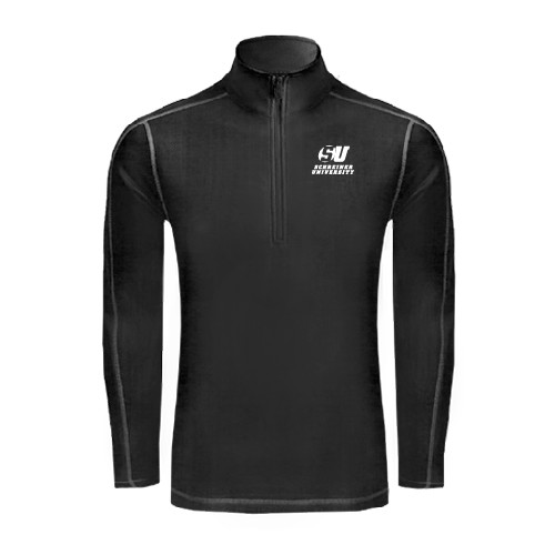  Sport Tek Black Sport Wick Stretch 1/2 Zip Pullover - Official Logo