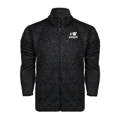  Black Heather  Sweater Fleece Jacket - Official Logo