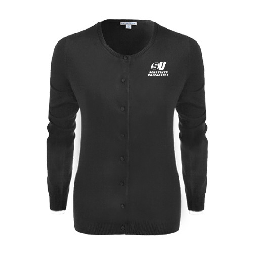  Womens Black Cardigan Sweater - Official Logo