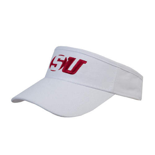  White Brushed Bull Denim Visor - SU