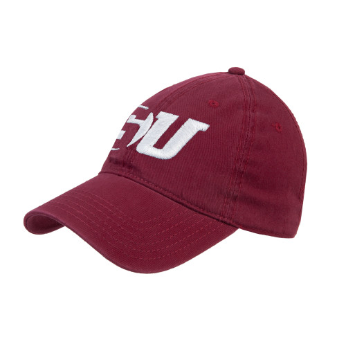 Maroon Unstructured Adjustable Low Profile Hat - SU