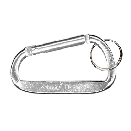  Silver Carabiner with Split Ring - University Wordmark Engraved