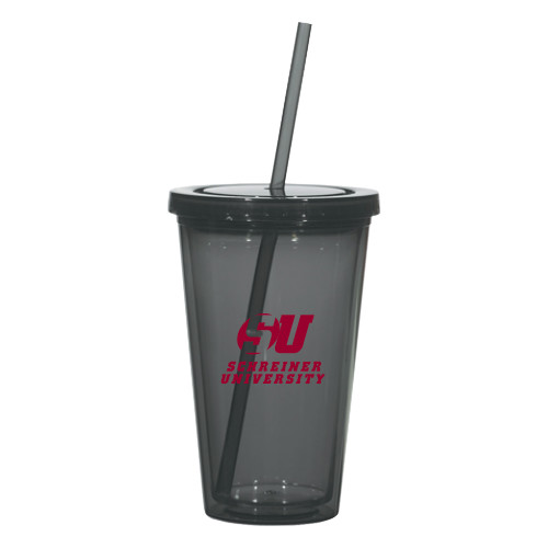  Madison Double Wall Charcoal Tumbler w/Straw 16oz - Official Logo