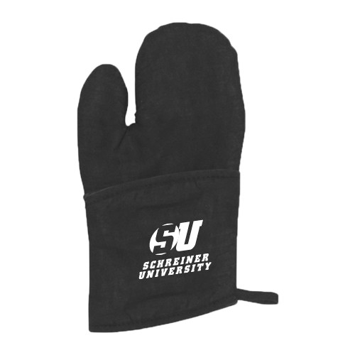  Quilted Canvas Black Oven Mitt - Official Logo