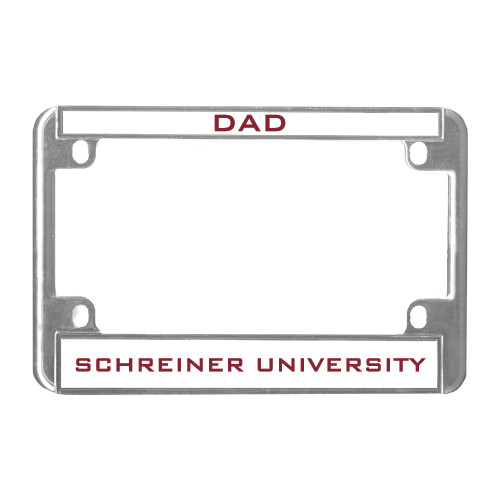  Metal Motorcycle License Plate Frame in Chrome - Dad
