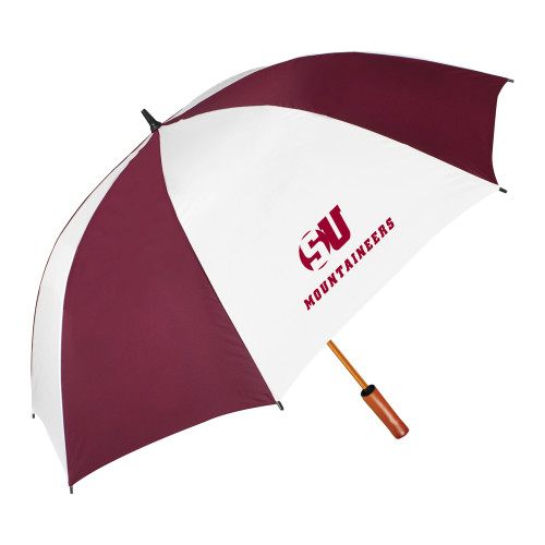  64 Inch Maroon/White Umbrella - SU Mountaineers