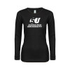 Thumbnail image for  Womens Black Long Sleeve V Neck Tee 