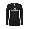 Thumbnail image for  Womens Black Long Sleeve V Neck Tee 