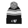 Thumbnail image for  Black/White Two Tone Knit Pom Beanie w/Cuff