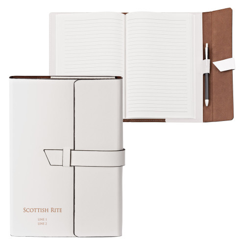  Fabrizio Junior White Portfolio w/Loop Closure - Scottish Rite Wordmark Engraved
