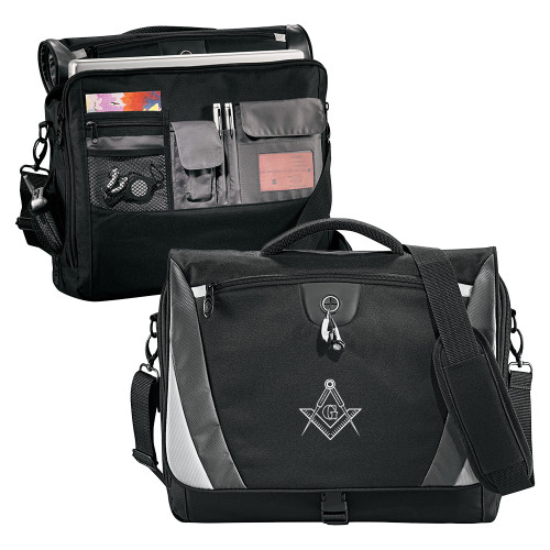  Black/Grey Slope Computer Messenger Bag - G Compass Logo