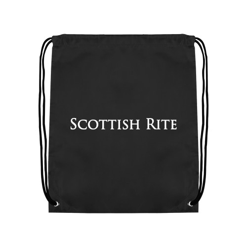  Black Drawstring Backpack - Scottish Rite Wordmark