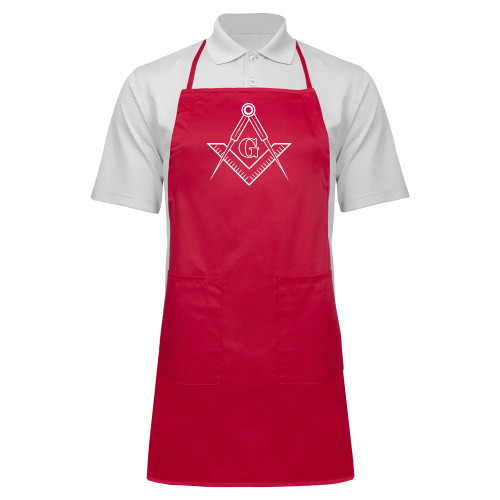  Full Length Red Apron - G Compass Logo