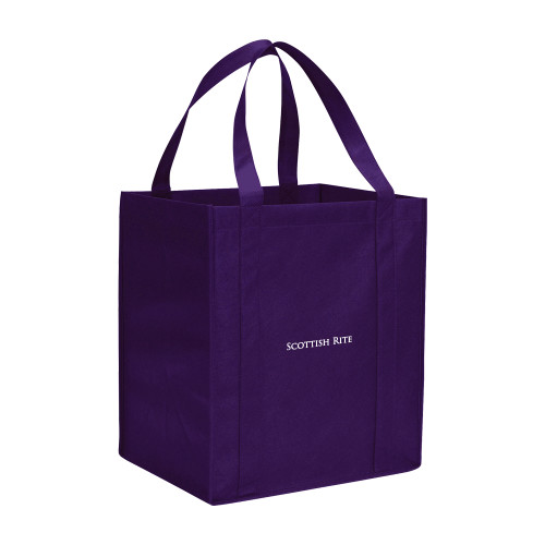  Non Woven Purple Grocery Tote - Scottish Rite Wordmark