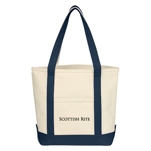  Cotton Canvas Natural/Navy Tote Bag - Scottish Rite Wordmark