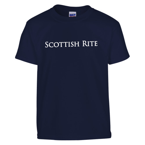  Youth Navy T Shirt - Scottish Rite Wordmark