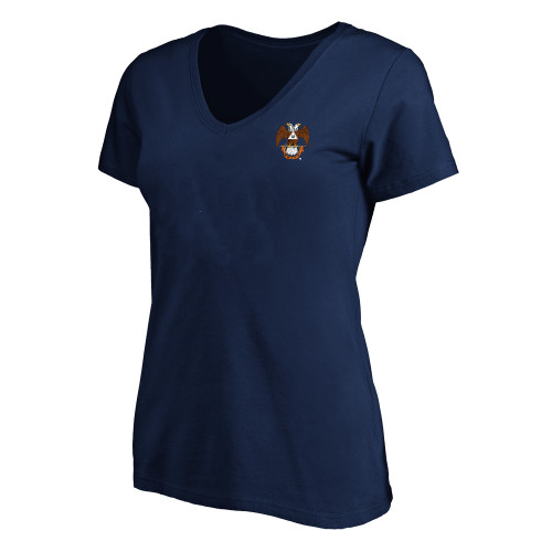  Womens Plus Navy V Neck T Shirt - 32 Spes Mea in Deo