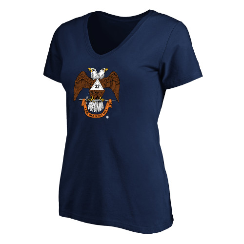  Womens Plus Navy V Neck T Shirt - 32 Spes Mea in Deo