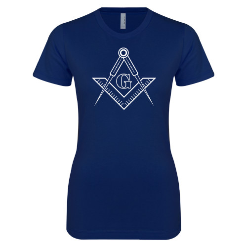  Next Level Womens Navy Boyfriend Tee - G Compass Logo