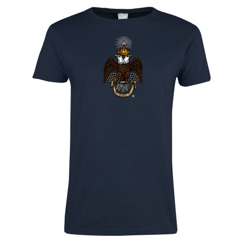  Womens Short Sleeve Navy Tee - 33 Deus Meumque Jus