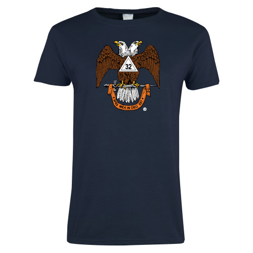  Womens Navy Short Sleeve Tee - 32 Spes Mea in Deo