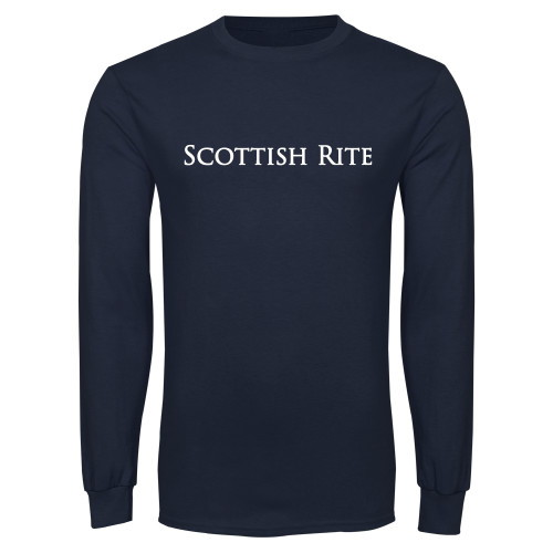  Navy Long Sleeve T Shirt - Scottish Rite Wordmark