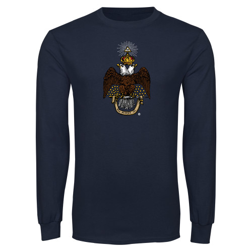  Navy Long Sleeve T Shirt - 33 Deus Meumque Jus
