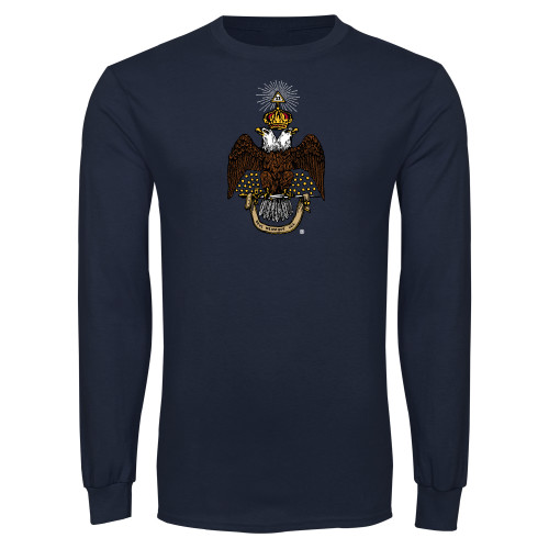  Navy Long Sleeve T Shirt - 33 Deus Meumque Jus