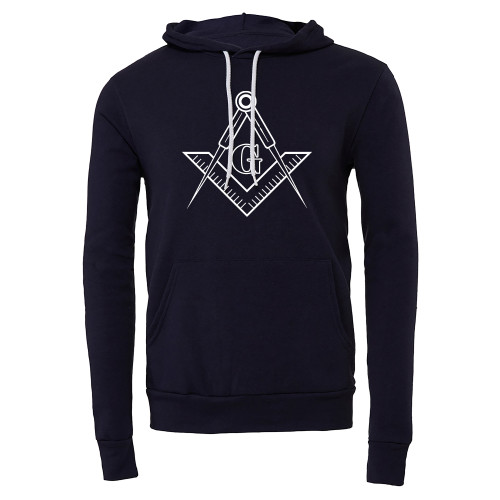  Bella + Canvas Navy Fleece Hood - G Compass Logo